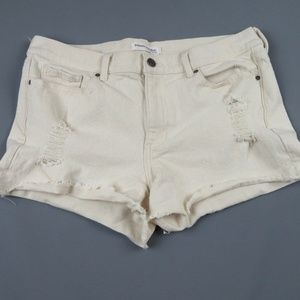 BANANA REPUBLIC Cream ripped jean shorts